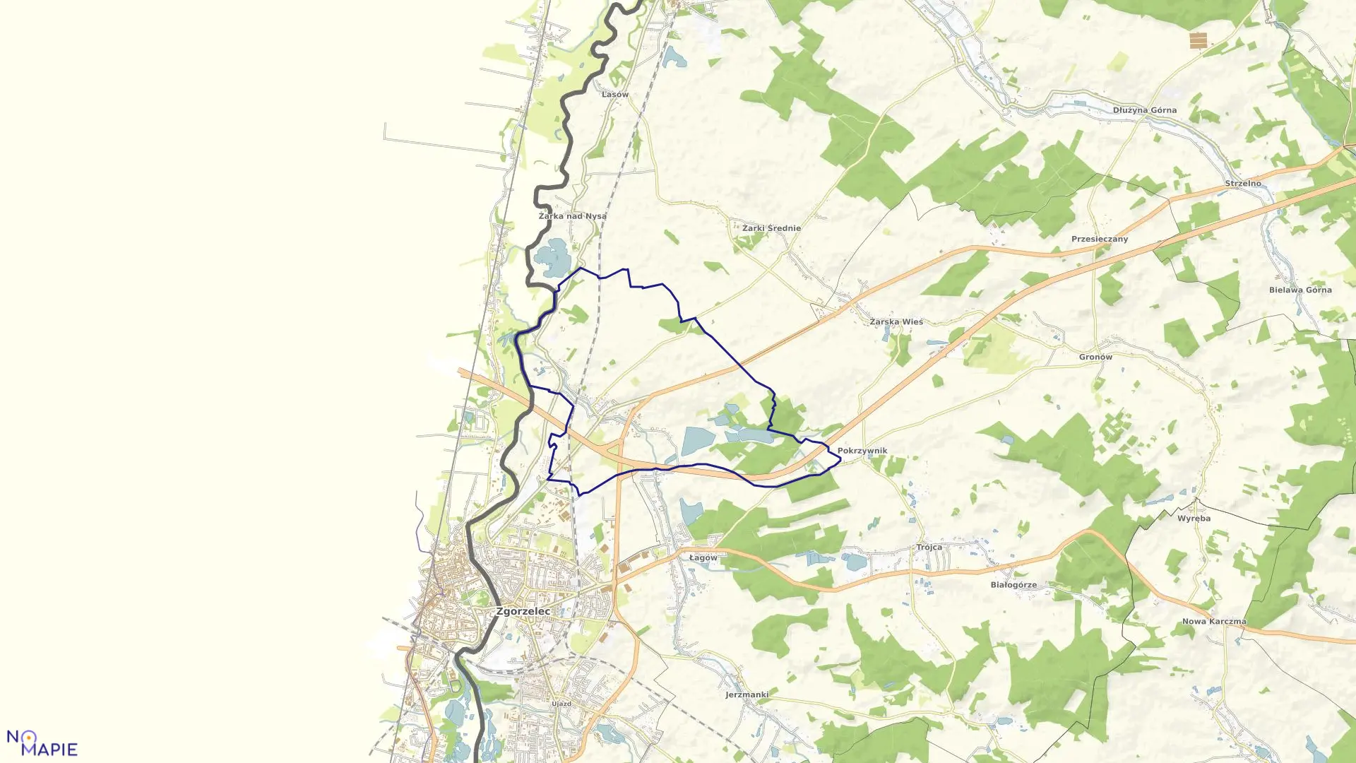 Mapa obrębu JĘDRZYCHOWICE w gminie Zgorzelec