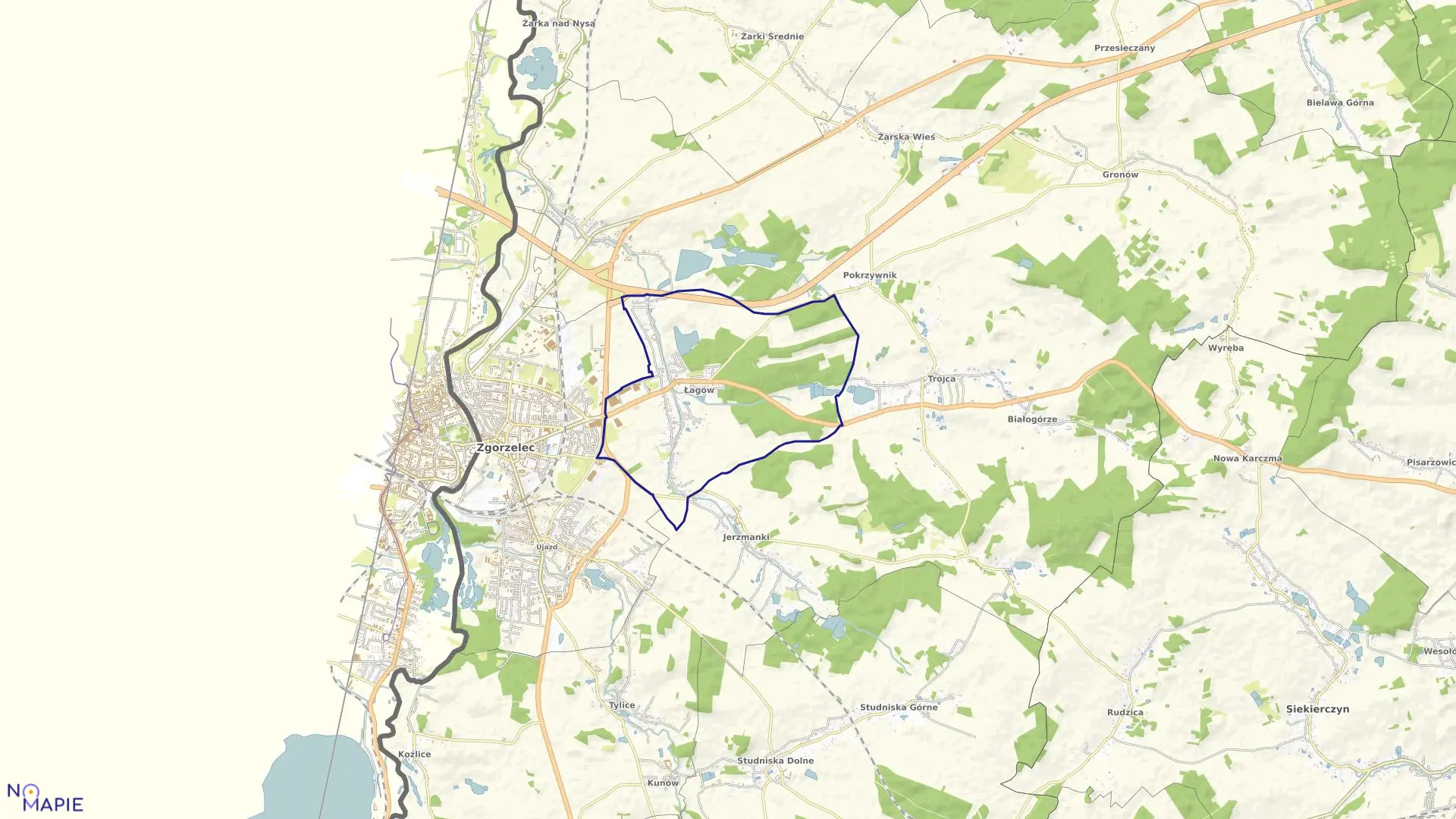 Mapa obrębu ŁAGÓW w gminie Zgorzelec